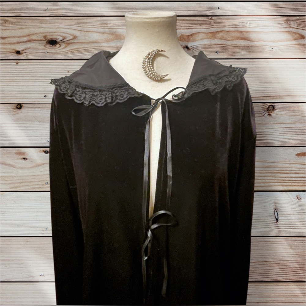 Flaming Angels Canada Velvet & Lace Gothic Victorian Vampire Hood Cloak 24 XXL - Picture 10 of 16
